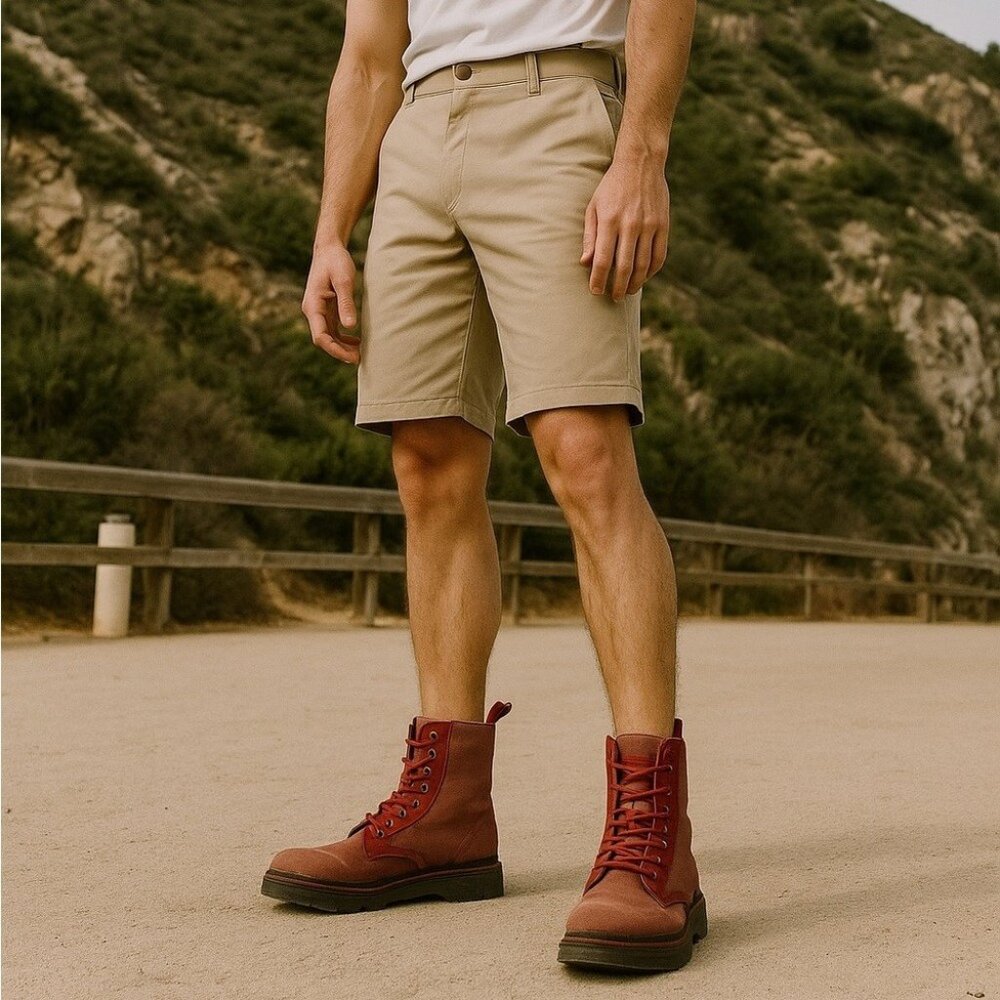 Dr Martens Combs Red Washed Canvas Combat Boots size Men's 10/Women's 11‎